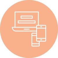 Responsive Website Line Multi Circle Icon vector