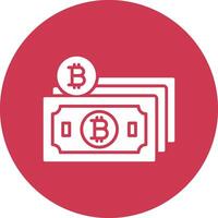 bitcoin efectivo glifo multi circulo icono vector