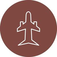 Plane Line Multi Circle Icon vector