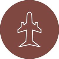 Plane Line Multi Circle Icon vector