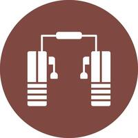 cable Transversal glifo multi circulo icono vector