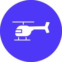 Helicopter Glyph Multi Circle Icon vector