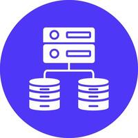 Data Server Glyph Multi Circle Icon vector