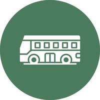 turista autobús glifo multi circulo icono vector