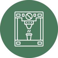 Coffee Machine Line Multi Circle Icon vector