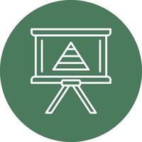 Pyramid Chart Line Multi Circle Icon vector