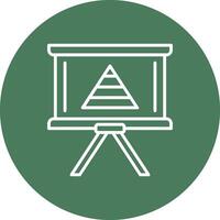 Pyramid Chart Line Multi Circle Icon vector