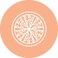 Pizza Line Multi Circle Icon vector