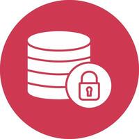 secure Database Glyph Multi Circle Icon vector