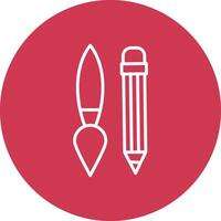 Writing Tool Line Multi Circle Icon vector