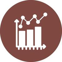 Bar Chart Glyph Multi Circle Icon vector