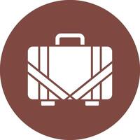 Suitcase Glyph Multi Circle Icon vector