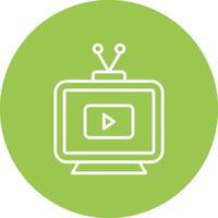 Television Line Multi Circle Icon vector