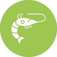 camarón glifo multi circulo icono vector
