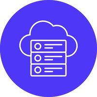 Cloud Data Line Multi Circle Icon vector