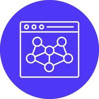 Network Line Multi Circle Icon vector