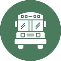 School Bus Glyph Multi Circle Icon vector