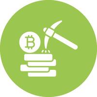 Bitcoin Mining Glyph Multi Circle Icon vector