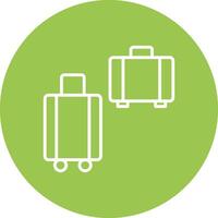 Suitcases Line Multi Circle Icon vector