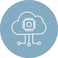 Cloud Computing Line Multi Circle Icon vector