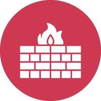 Firewall Glyph Multi Circle Icon vector