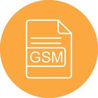gsm archivo formato línea multi circulo icono vector