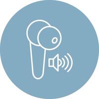 Earbuds Line Multi Circle Icon vector