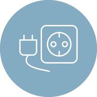 Plug And Socket Line Multi Circle Icon vector