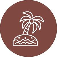 Palm Tree Line Multi Circle Icon vector