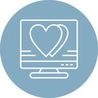 Heart Line Multi Circle Icon vector