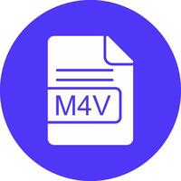 m4v archivo formato glifo multi circulo icono vector