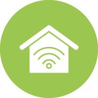 Smart Home Glyph Multi Circle Icon vector