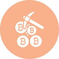 bitcoin minería glifo multi circulo icono vector