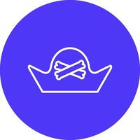 Pirate Hat Line Multi Circle Icon vector