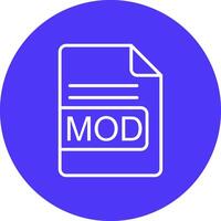 MOD File Format Line Multi Circle Icon vector