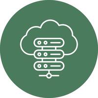 Hosting Services Line Multi Circle Icon vector