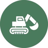 Digger Glyph Multi Circle Icon vector