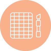 Cutting Mat Line Multi Circle Icon vector