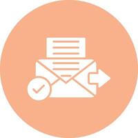 Send Mail Glyph Multi Circle Icon vector