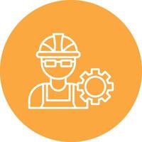 Engineer Line Multi Circle Icon vector