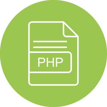 PHP File Format Line Multi Circle Icon vector