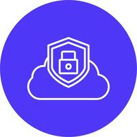 Cloud Security Line Multi Circle Icon vector