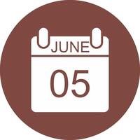 June Glyph Multi Circle Icon vector