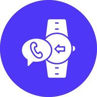 Incoming Call Glyph Multi Circle Icon vector