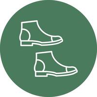 botas línea multi circulo icono vector