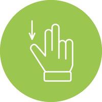 Two Fingers Drag Down Line Multi Circle Icon vector