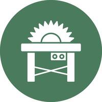 Table Saw Glyph Multi Circle Icon vector