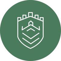 Security Castle Tech Line Multi Circle Icon vector