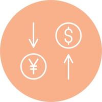 Exchange Rate Line Multi Circle Icon vector