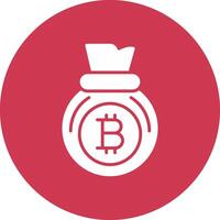 Bitcoin Bag Glyph Multi Circle Icon vector